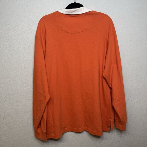 Vintage Polo Ralph Lauren Rugby Shirt Men's XL Orange Kanye West Y2K Preppy - Picture 4 of 4